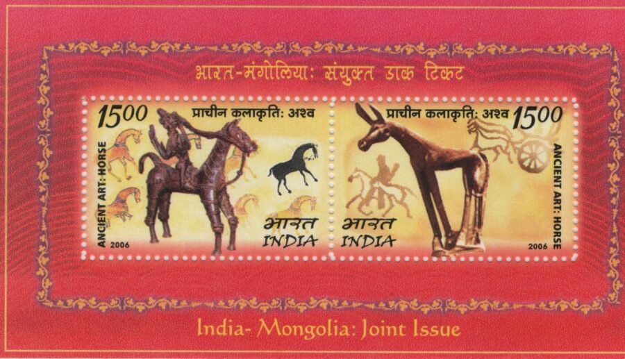 Indian Miniature Sheet – India-Mongolia Joint Issue Stamp ( 11th Sept 2006)
