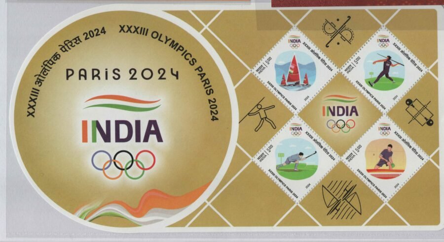 India Paris 2024 Olympics Miniature Sheet Stamp (5th Aug 2024)t-