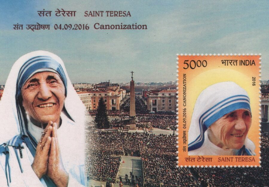 Indian Miniature Sheet -Saint Teresa Canonization Stamp (4th Sept 2016)