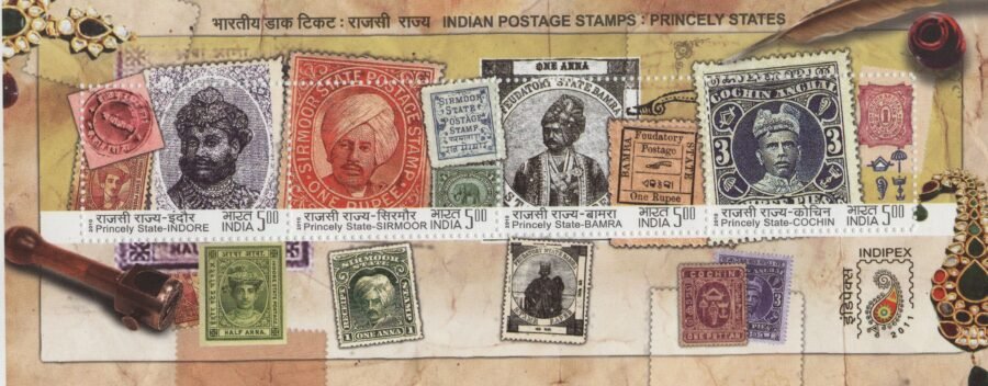 Indian Miniature Sheet -Princely State Postage -Indore, Sirmoor, Bamra, Cochin Stamp ( 6th Oct 2010)