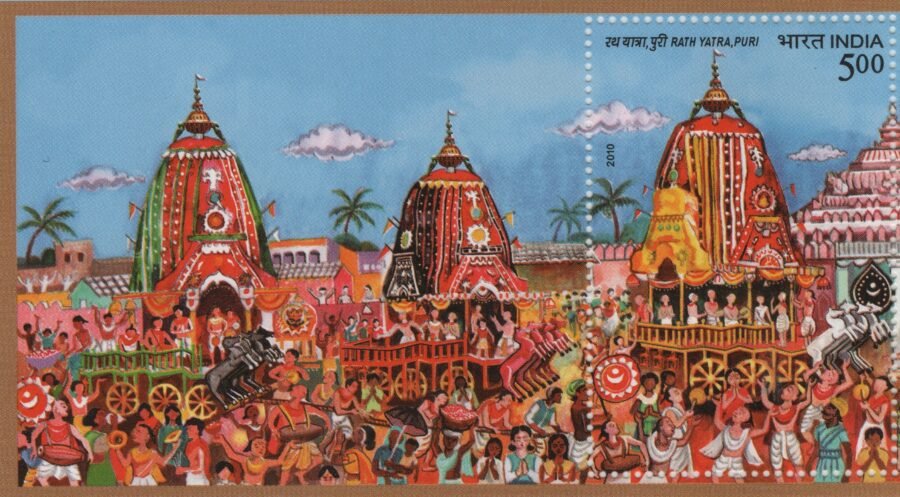 Indian Miniature Sheet Stamp – Rath Yatra, Puri ( 9th July 2010 )