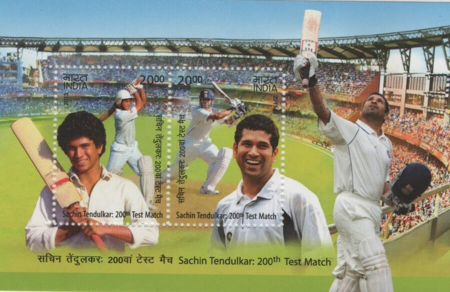 Indian Miniature Sheet- Sachin Tendulkar 200th Test Match Stamp ( 14th Nov 2013)