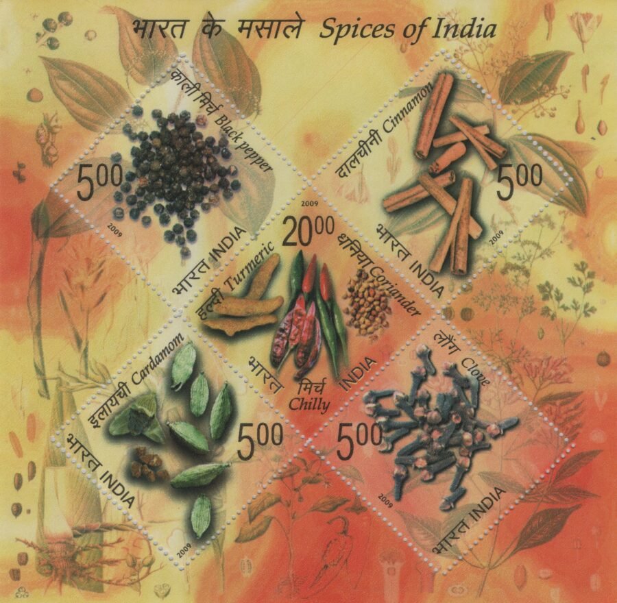Indian Miniature Stamp Sheet – Spices of India ( 29th April 2009)