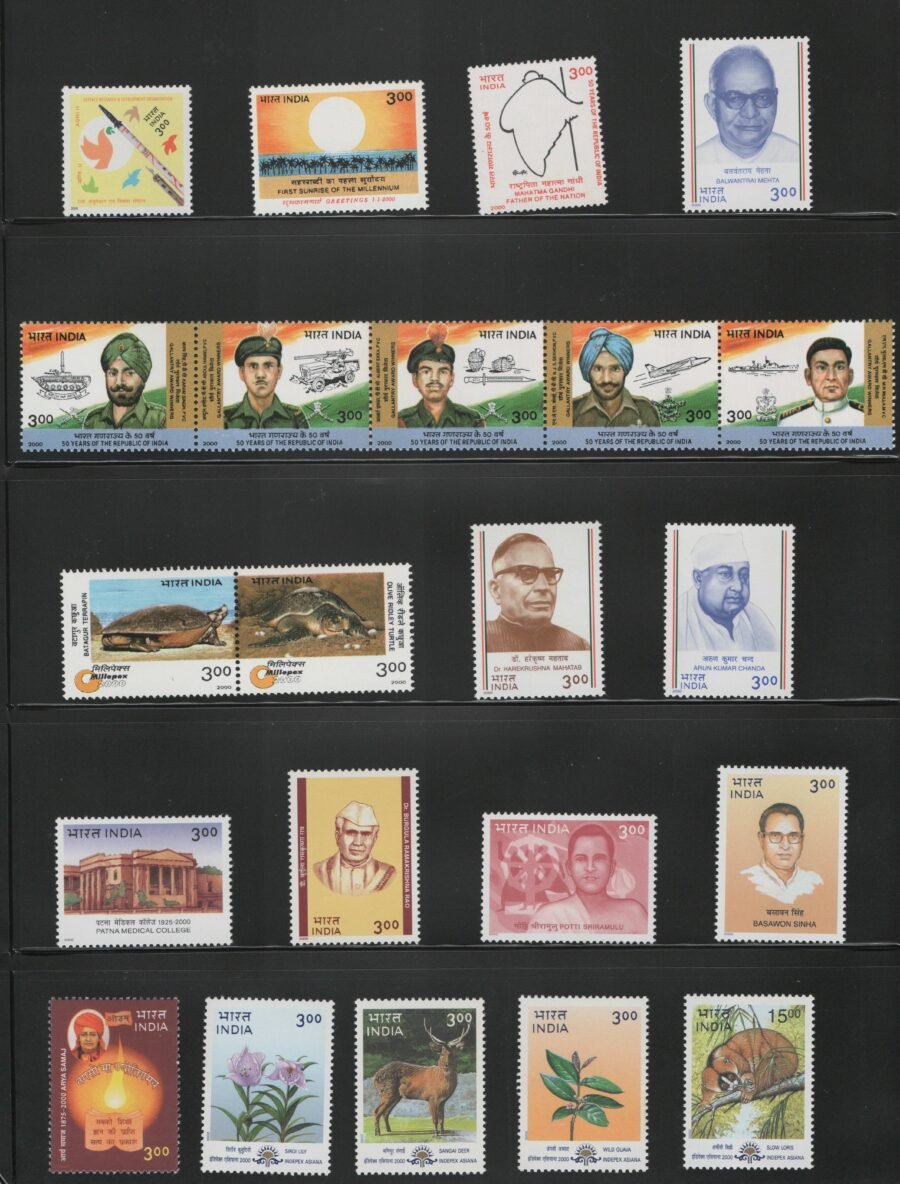 Indian MNH Commemorative Year Pack Stamps 2000 ( 68 Stamps)