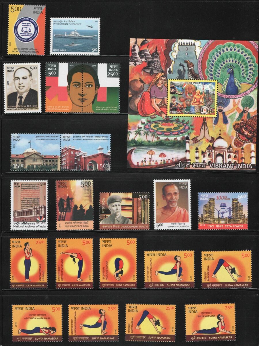 Indian MNH Commemorative Year Pack stamps 2016 (95 Nos.)