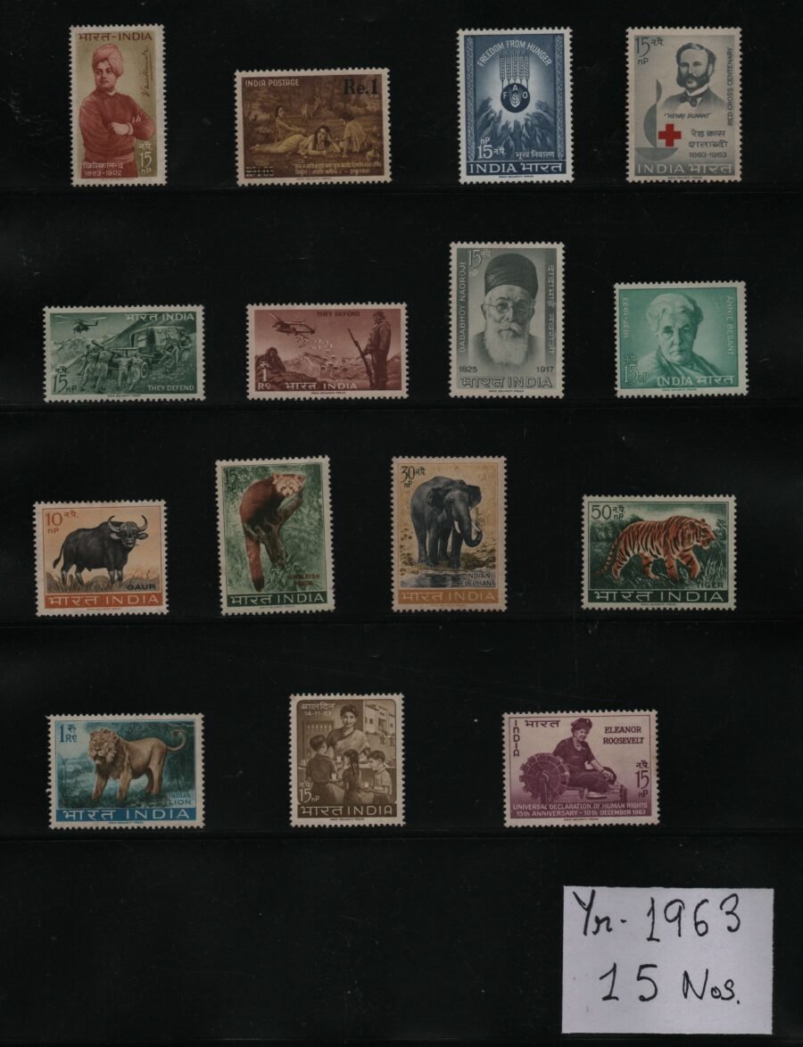 1963 Collector’s MNH Year Pack Commemorative Stamps (15pcs)