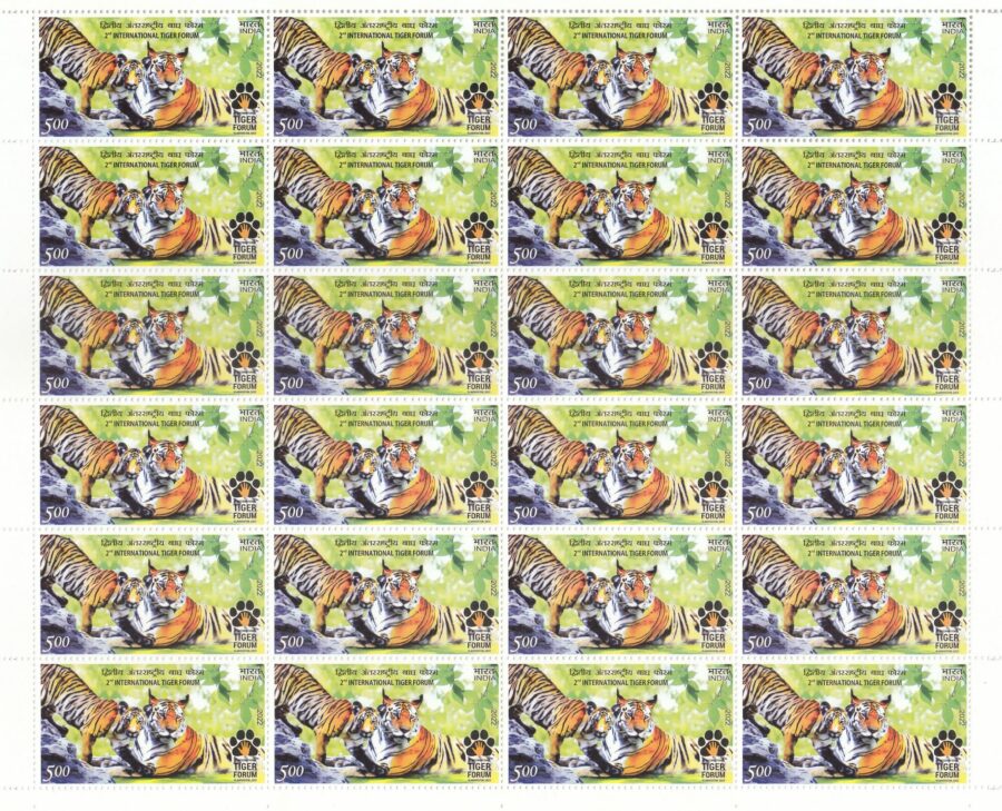 2022, 2nd International Tiger Forum-Full Sheet Stamp(1st Sept)(24 Stamps)