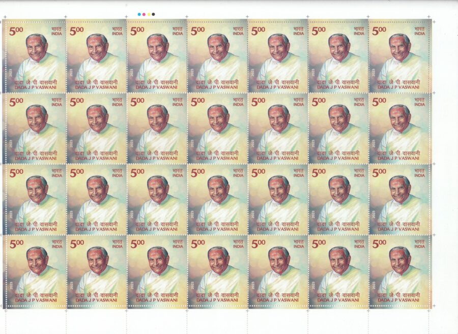 2023 Dada J P Vaswani-Full Sheet Stamp(12th Sept)(28 Stamps)